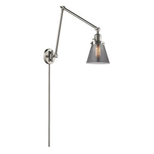 Innovations 1 Light Small Cone Double Swing Arm in Brushed Satin Nickel 238-Sn-g63 - All