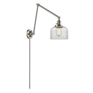 Innovations 1 Light Large Bell Double Swing Arm in Brushed Satin Nickel 238-Sn-g72 - All