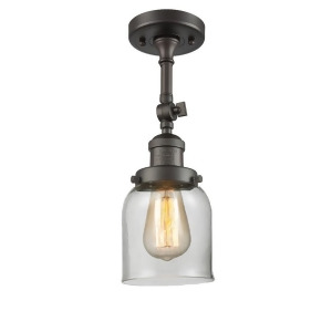 Innovations 1 Light Small Bell Semi-Flush Mount in Oiled Rubbed Bronze 201F-ob-g52 - All