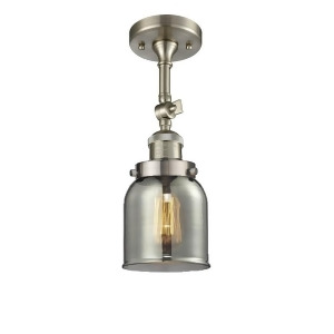 Innovations 1 Light Small Bell Semi-Flush Mount in Brushed Satin Nickel 201F-sn-g53 - All