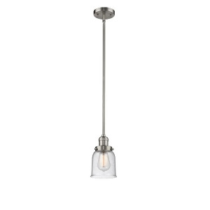 Innovations 1 Light Small Bell Mini Pendant in Brushed Satin Nickel 201S-sn-g54 - All