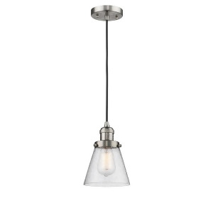 Innovations 1 Light Small Cone Mini Pendant in Brushed Satin Nickel 201C-sn-g64 - All
