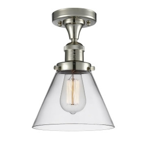 Innovations 1 Light Large Cone Semi-Flush Mount in Polished Nickel 517-1Ch-pn-g42 - All