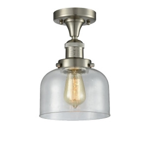 Innovations 1 Light Large Bell Semi-Flush Mount in Brushed Satin Nickel 517-1Ch-sn-g74 - All