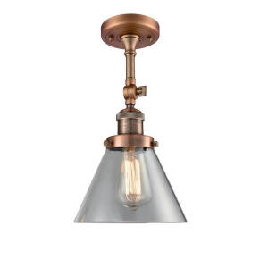 Innovations 1 Light Large Cone Semi-Flush Mount in Antique Copper 201F-ac-g42 - All