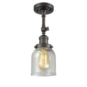 Innovations 1 Light Small Bell Semi-Flush Mount in Oiled Rubbed Bronze 201F-ob-g54 - All