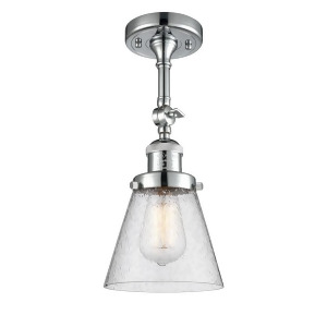 Innovations 1 Light Small Cone Semi-Flush Mount in Polished Chrome 201F-pc-g64 - All