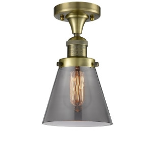 Innovations 1 Light Small Cone Flush Mount in Antique Brass 517-1Ch-ab-g63 - All