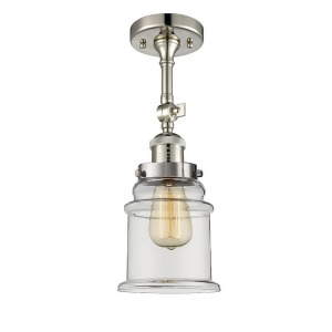 Innovations 1 Light Canton Semi-Flush Mount in Polished Nickel 201F-pn-g182 - All