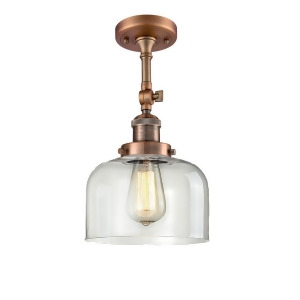 Innovations 1 Light Large Bell Semi-Flush Mount in Antique Copper 201F-ac-g72 - All