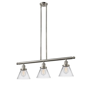 Innovations 3 Light Large Cone Island Light in Brushed Satin Nickel 213-Sn-g42 - All