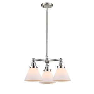 Innovations 3 Light Large Cone Chandelier in Brushed Satin Nickel 207-Sn-g41 - All
