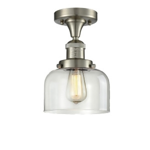 Innovations 1 Light Large Bell Semi-Flush Mount in Brushed Satin Nickel 517-1Ch-sn-g72 - All