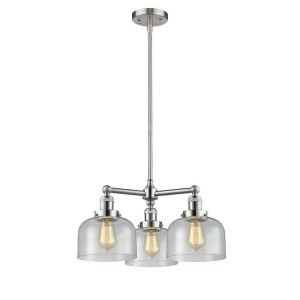 Innovations 3 Light Large Bell Chandelier in Brushed Satin Nickel 207-Sn-g74 - All