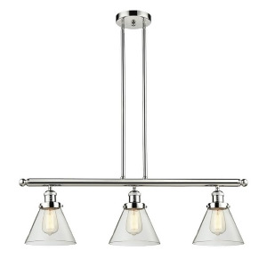 Innovations 3 Light Large Cone Island Light in Polished Nickel 213-Pn-g42 - All