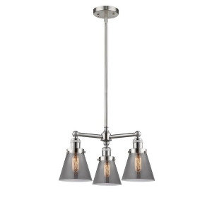Innovations 3 Light Small Cone Chandelier in Brushed Satin Nickel 207-Sn-g63 - All