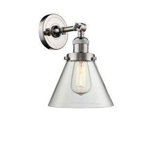 Innovations 1 Light Large Cone Sconce in Polished Nickel 203-Pn-g42 - All