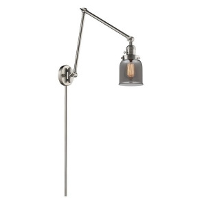 Innovations 1 Light Small Bell Double Swing Arm in Brushed Satin Nickel 238-Sn-g53 - All