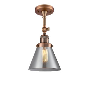 Innovations 1 Light Large Cone Semi-Flush Mount in Antique Copper 201F-ac-g43 - All