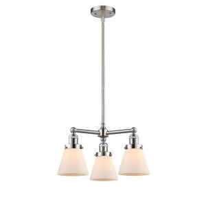 Innovations 3 Light Small Cone Chandelier in Brushed Satin Nickel 207-Sn-g61 - All