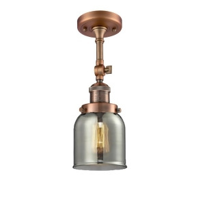 Innovations 1 Light Small Bell Semi-Flush Mount in Antique Copper 201F-ac-g53 - All