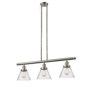 Innovations 3 Light Large Cone Island Light in Brushed Satin Nickel 213-Sn-g44 - All
