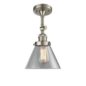 Innovations 1 Light Large Cone Semi-Flush Mount in Brushed Satin Nickel 201F-sn-g42 - All