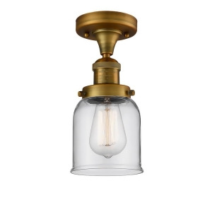 Innovations 1 Light Small Bell Semi-Flush Mount in Brushed Brass 517-1Ch-bb-g52 - All