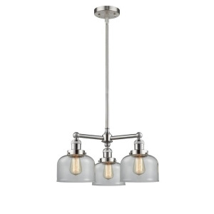 Innovations 3 Light Large Bell Chandelier in Brushed Satin Nickel 207-Sn-g72 - All
