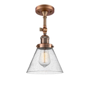 Innovations 1 Light Large Cone Semi-Flush Mount in Antique Copper 201F-ac-g44 - All