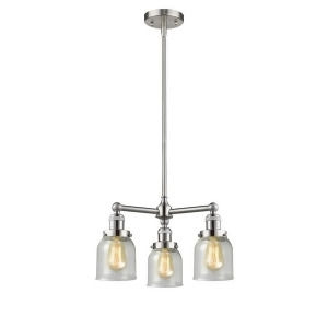 Innovations 3 Light Small Bell Chandelier in Brushed Satin Nickel 207-Sn-g54 - All