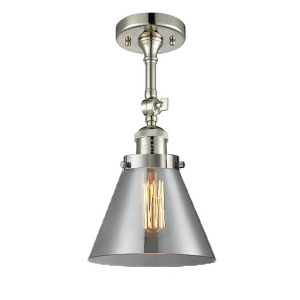 Innovations 1 Light Large Cone Semi-Flush Mount in Polished Nickel 201F-pn-g43 - All