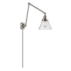 Innovations 1 Light Large Cone Double Swing Arm in Brushed Satin Nickel 238-Sn-g44 - All