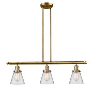 Innovations 3 Light Small Cone Island Light in Brushed Brass 213-Bb-g62 - All