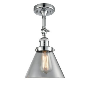 Innovations 1 Light Large Cone Semi-Flush Mount in Polished Chrome 201F-pc-g42 - All