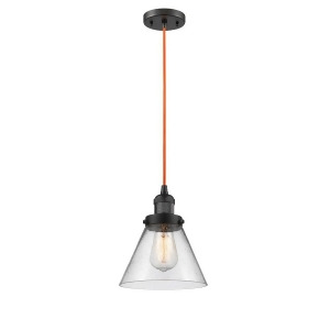 Innovations 1 Light Large Cone Mini Pendant in Oiled Rubbed Bronze 201C-ob-or-g44 - All