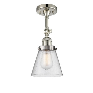Innovations 1 Light Small Cone Semi-Flush Mount in Polished Nickel 201F-pn-g64 - All