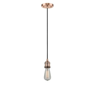 Innovations 1 Light Bare Bulb Mini Pendant in Antique Copper 200C-ac - All