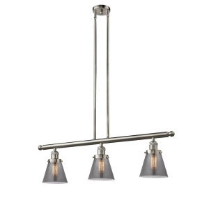 Innovations 3 Light Small Cone Island Light in Brushed Satin Nickel 213-Sn-g63 - All