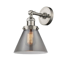 Innovations 1 Light Large Cone Sconce in Brushed Satin Nickel 203-Sn-g43 - All