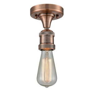 Innovations 1 Light Bare Bulb Semi-Flush Mount in Antique Copper 517-1C-ac - All