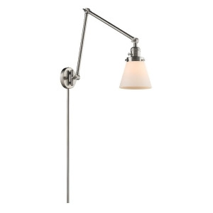 Innovations 1 Light Small Cone Double Swing Arm in Brushed Satin Nickel 238-Sn-g61 - All