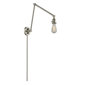 Innovations 1 Light Bare Bulb Double Swing Arm in Brushed Satin Nickel 238-Sn - All