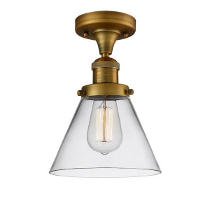 Innovations 1 Light Large Cone Semi-Flush Mount in Brushed Brass 517-1Ch-bb-g42 - All