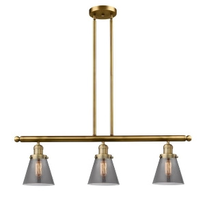 Innovations 3 Light Small Cone Island Light in Brushed Brass 213-Bb-g63 - All