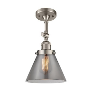 Innovations 1 Light Large Cone Semi-Flush Mount in Brushed Satin Nickel 201F-sn-g43 - All