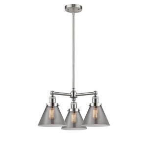 Innovations 3 Light Large Cone Chandelier in Brushed Satin Nickel 207-Sn-g43 - All