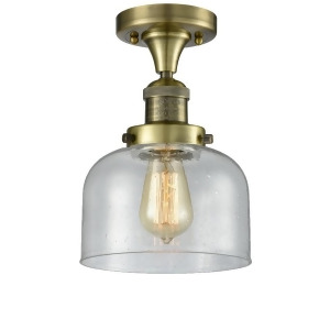 Innovations 1 Light Large Bell Flush Mount in Antique Brass 517-1Ch-ab-g74 - All