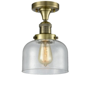 Innovations 1 Light Large Bell Flush Mount in Antique Brass 517-1Ch-ab-g74 - All