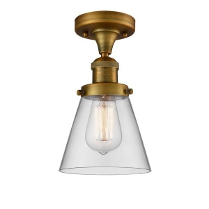 Innovations 1 Light Small Cone Semi-Flush Mount in Brushed Brass 517-1Ch-bb-g62 - All